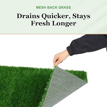 Porch Potty Premium Artificial Replacement Grass Mat for Dogs (4' x 2') | Realistic Artificial Grass for Dog, Mesh Backing, Instant Drainage, Odor Control, Premium Reusable Grass for Dog Potty System