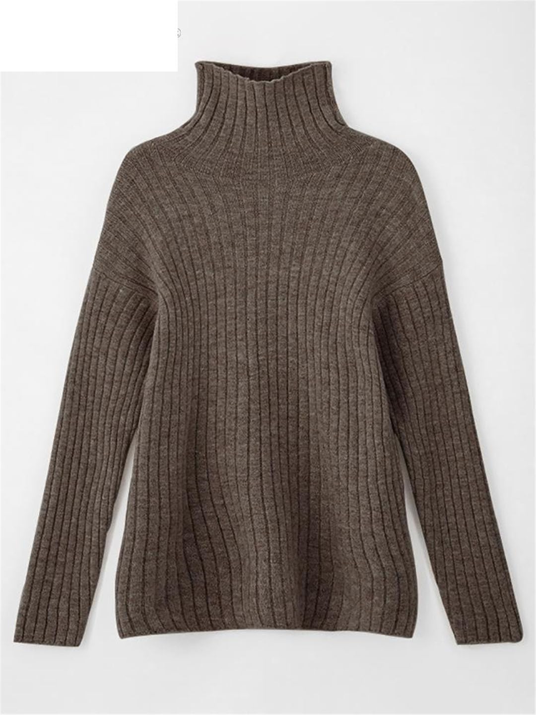Suéter De Cuello Alto para Mujer, Suéter Informal A Rayas, Tops Tipo Túnica De Manga Larga