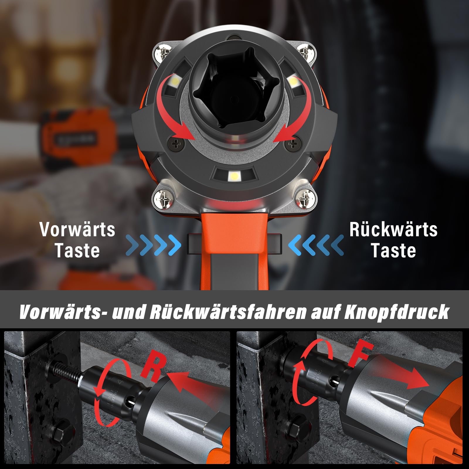 Lucn 6000mAh 2000NM Schlagschrauber Kit Schrauber Akkuschrauber mit Koffer & Akku 21V Akku Schlagschrauber Elektrischer Drehschlagschrauber Kfz Reifenwechse