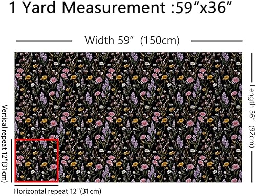 Miniatura 2 de Feelyou The Yard - Tela de flores Groovy de The Yard - Tela de tapicería retro floral bohemio para sillas de los años 70, flores hippie bohemias,