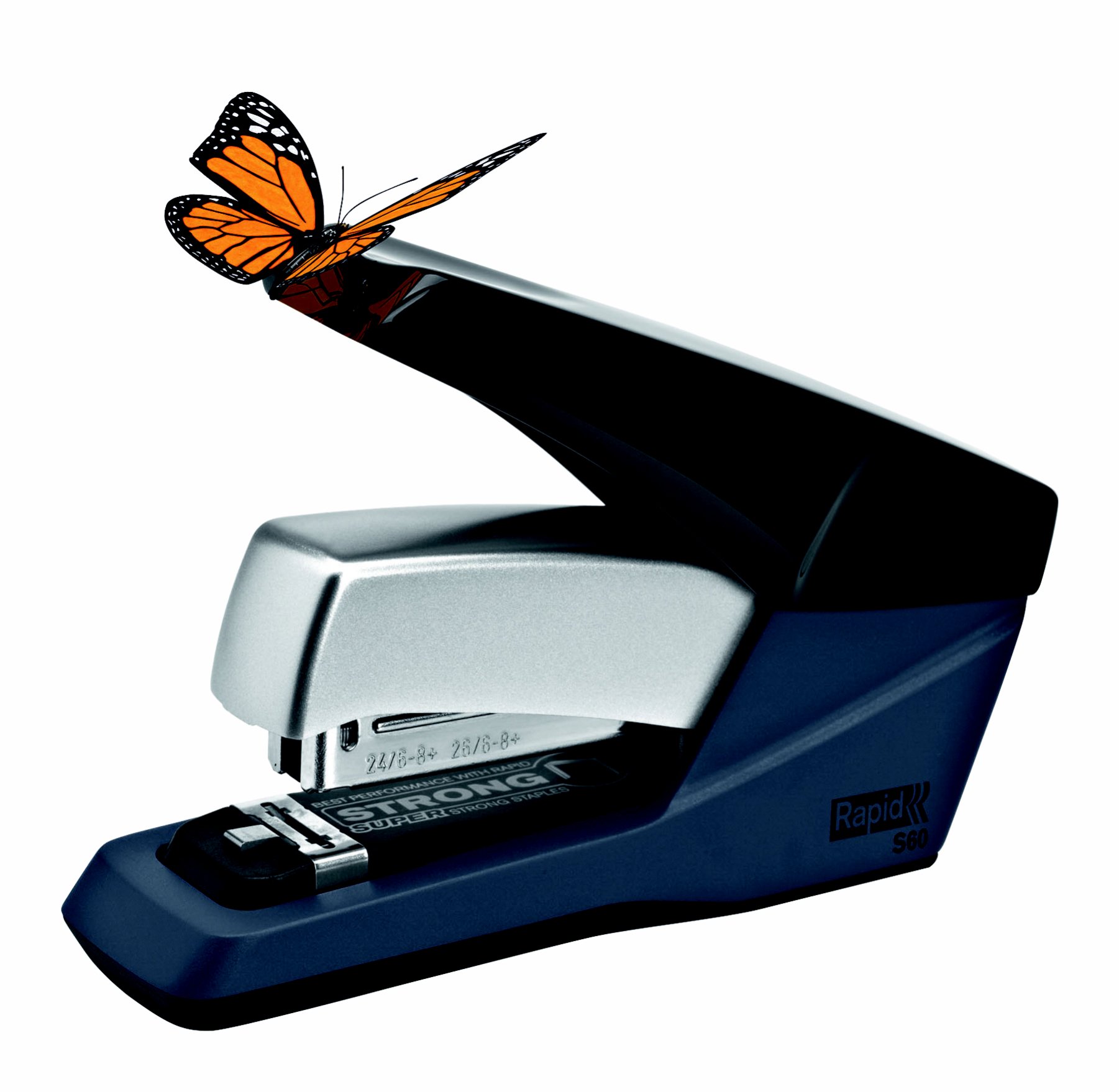 Rapid 25202001 Flachheftgerät S60 Press Less, Metall, 60Blatt, schwarz