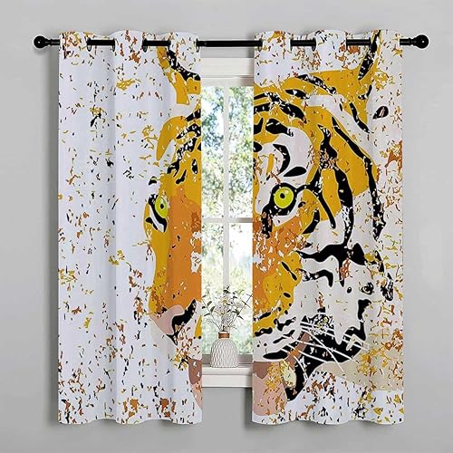Curtains Boho Animal Decor Grommet Short Wall Noise Blocker Cortinas para Ventanas De Cuarto 55Inch Width by 72Inch Length,2 Panels