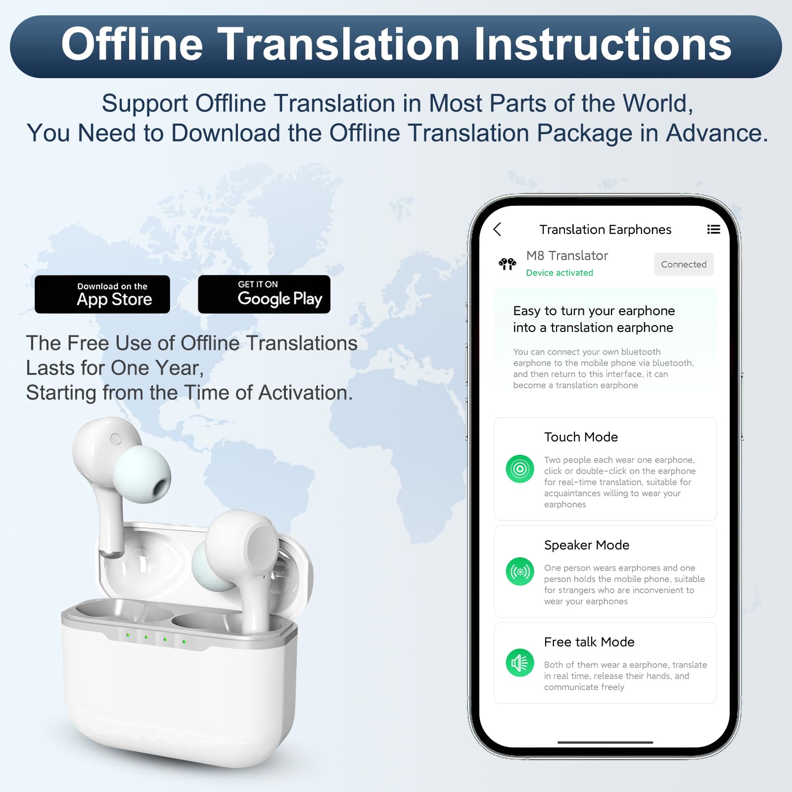 J7 Cuffie Traduttore Istantaneo Vocale, Traduttore Simultaneo Vocale 5 Modalità Con App 84 Lingue Traduttore Vocale Istantaneo Multilingue per Agevolare La Vita Quotidiana Degli Espatriati (Bianco)