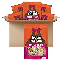 Vista 1 de Bear Naked - Cereal de granola, vegano, snacks de desayuno, triple baya (6 bolsas)