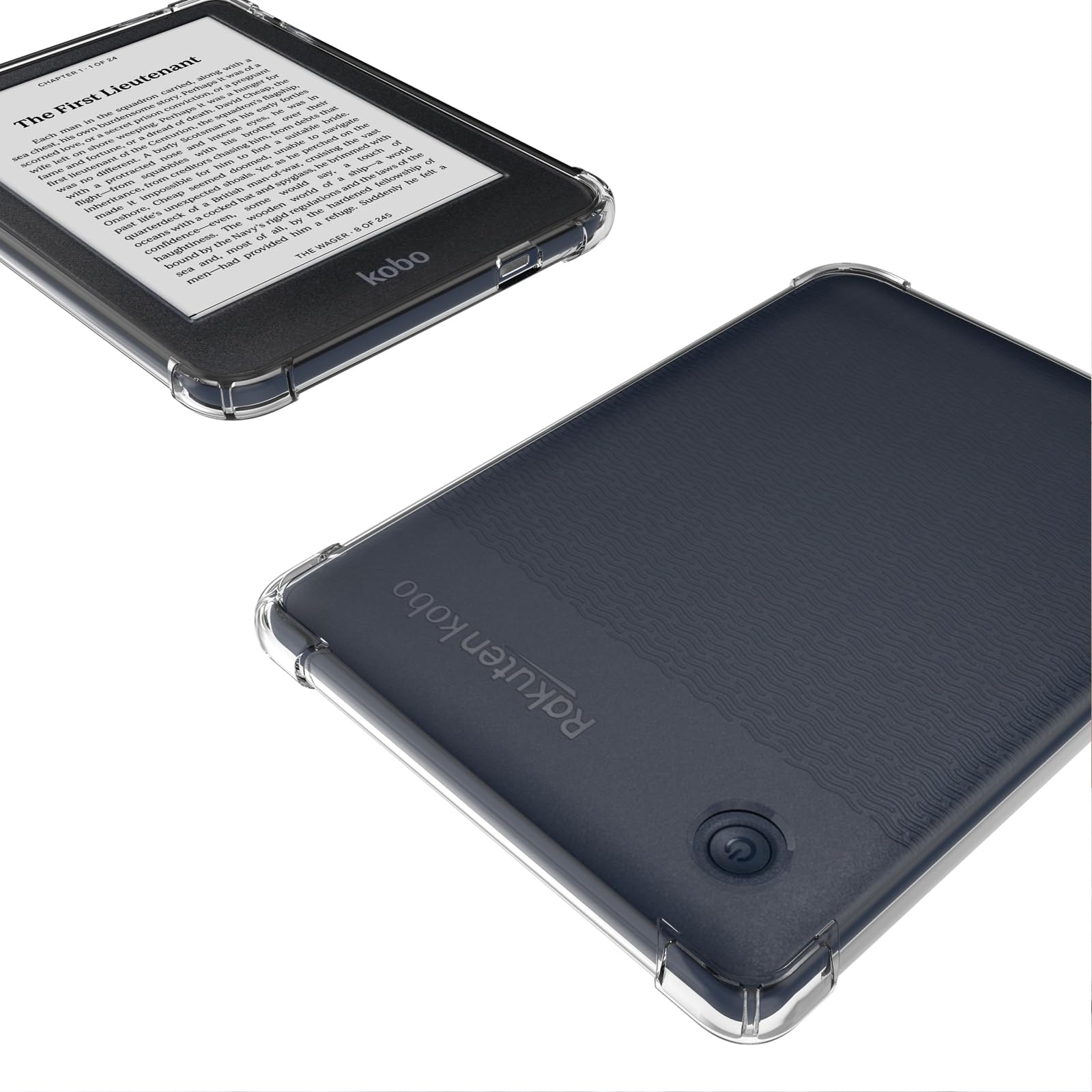 Tenano Custodia Trasparente per Kobo Clara Colour/BW/2E, Tolino Shine Colour/Shine 5/4, Copertura Posteriore in Silicone 6"