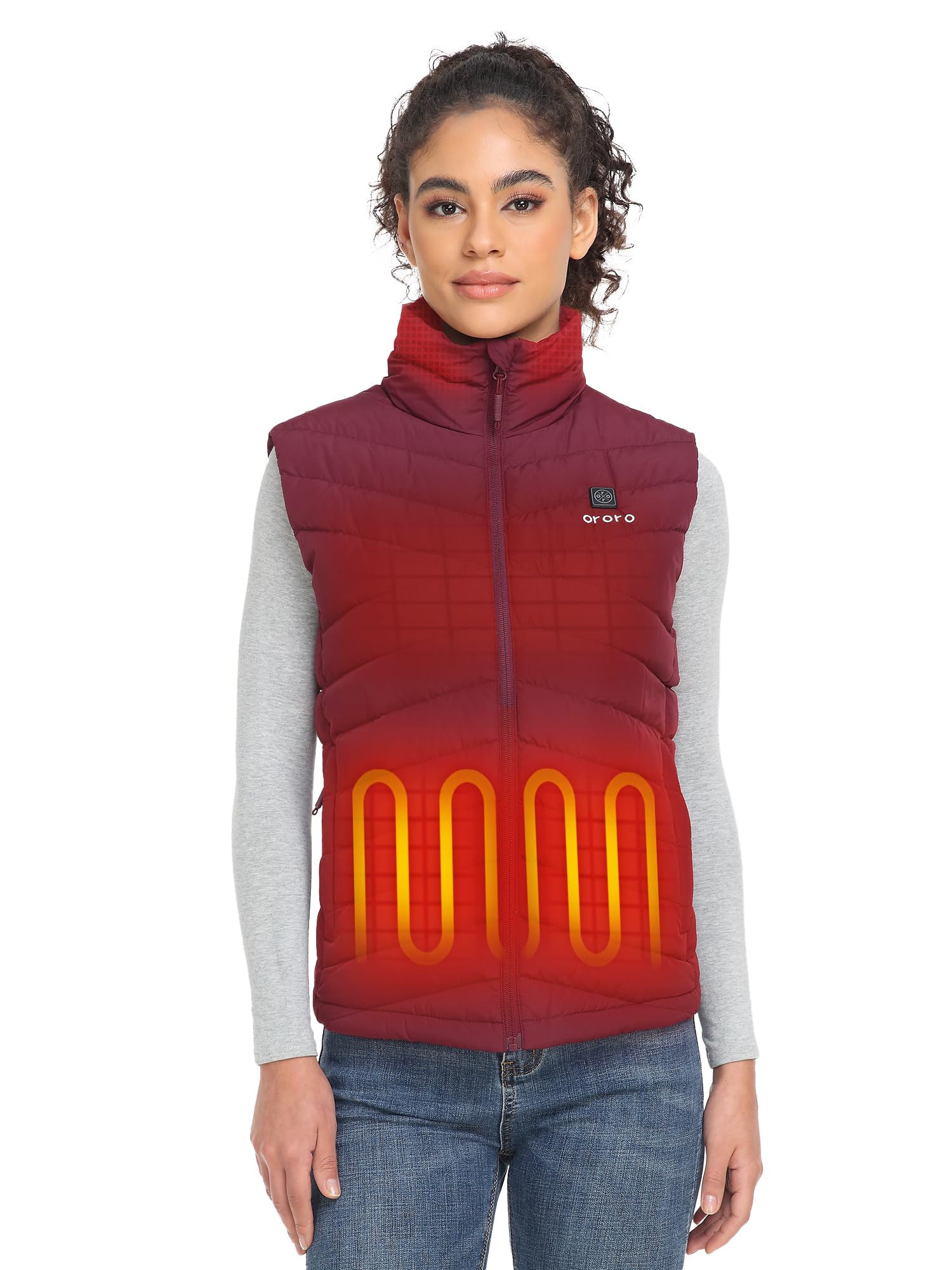 ORORO Heated Down Vest Women