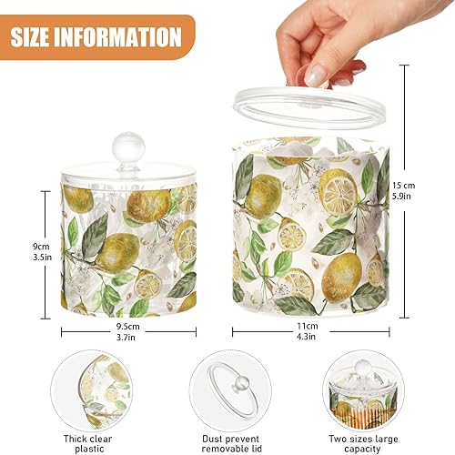 Miniatura 3 de Tarros de limón con tapas, tarros de baño, tarros pequeños, dispensador de hisopos de algodón para dormitorio, artículos esenciales para estudiantes