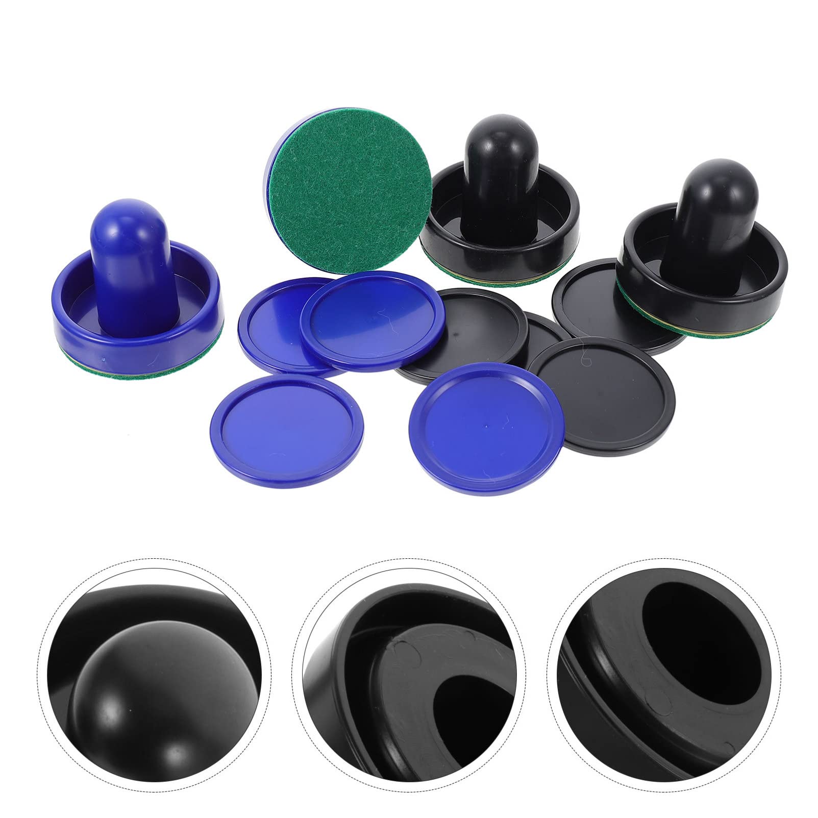 HEMOTON 2Sets Air Hockey Pusher and Puck Replacement Kit Includes Pushers Pucks Pushers Pucks for Air Hockey Tables