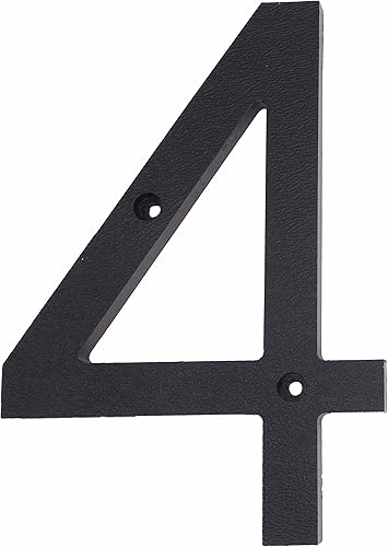 Pearl Sign Co. Dirección flotante negra de 8 pulgadas, número 4, estilo moderno grande