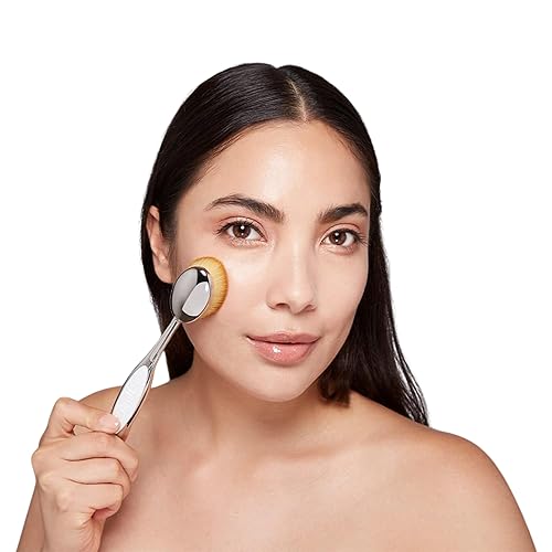 Miniatura 4 de Artis Elite - 7 pinceles ovalados para maquillaje, pincel de maquillaje sintético, de lujo, ideal para base, SPF, cuidado de la piel, uso con
