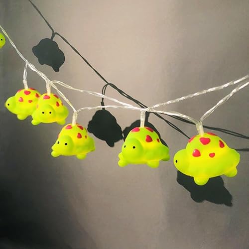 Miniatura 5 de Guirnalda de luces nocturnas de tortuga de 5.4 ft, funciona con pilas, 10 luces LED para niños, dormitorio, hogar, fiesta, cumpleaños, decoración