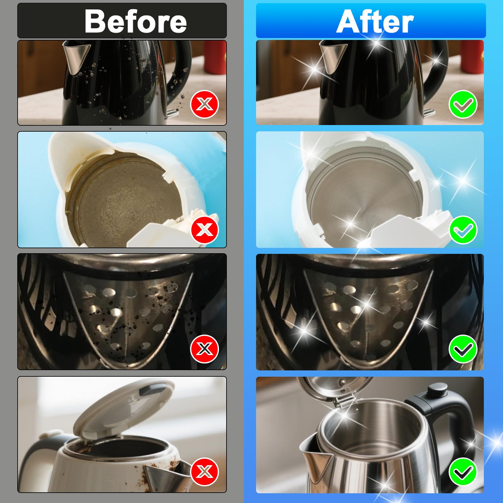 XANGNIER Electric Tea Kettles for Boiling Water Cleaning Brush Kits,Gooseneck Hot Water Boiler Cleaner Tools Accessories