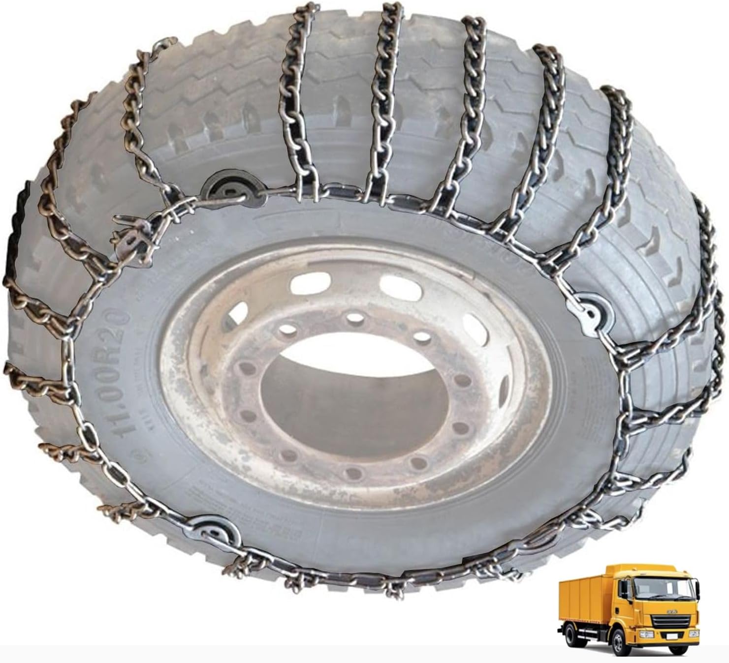 Tire Traction-2pcs Snow Chains for Semi Trucks Snow Chains for Tires Universal Metal Tire Chains for SUV Trucks Pickup Trucks Semi Trucks Van Trucks ATV Light Truck 11.00-20 9mm 285/80R22.5