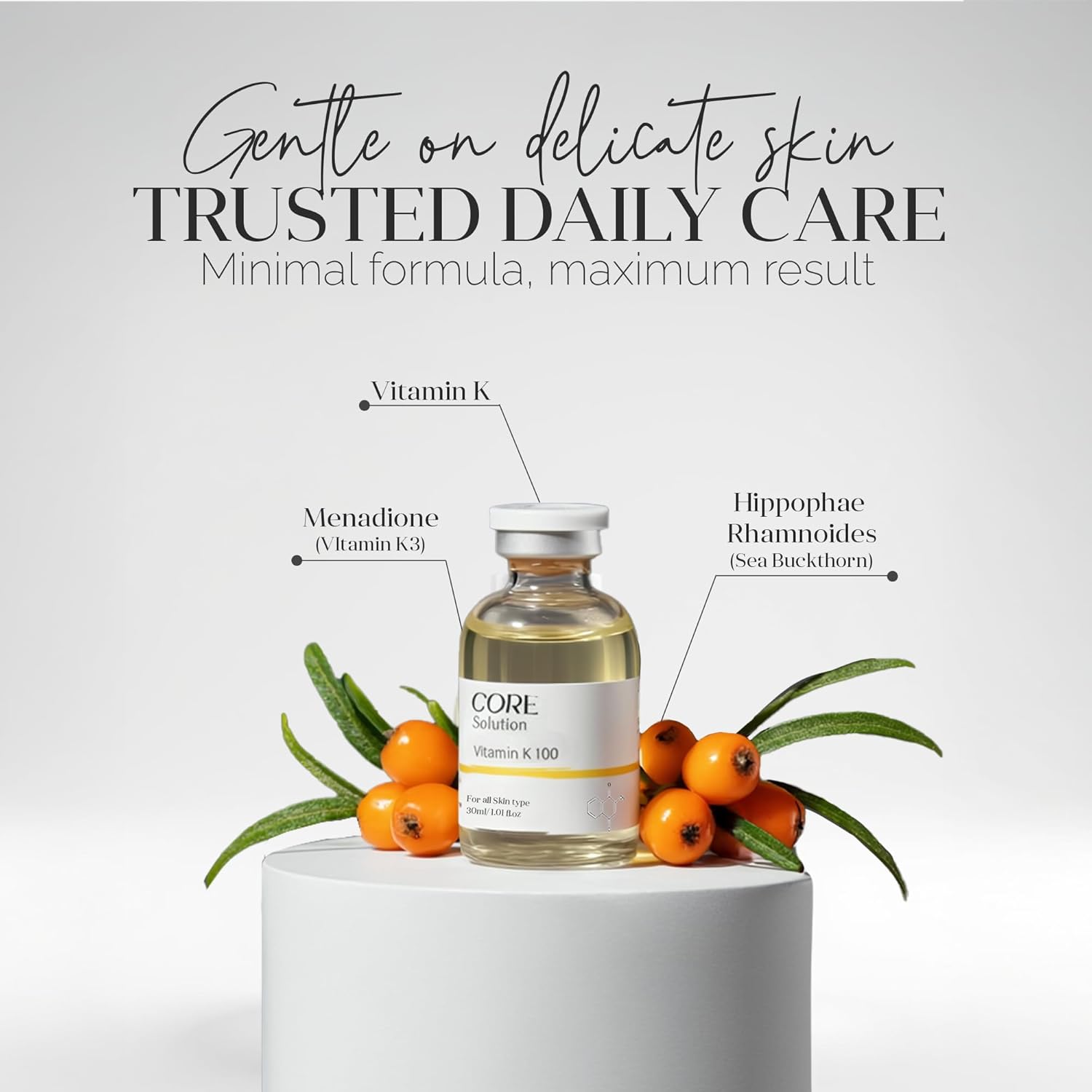 FEEL MATRIGEN Vitamin K 100 Ampoule – Redness & Dark Circle Treatment Serum for Sensitive Skin – 30mL + Needleless Syringe - Image 3