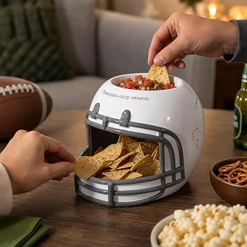 Mud Pie Football Helmet Chip and Dip Server