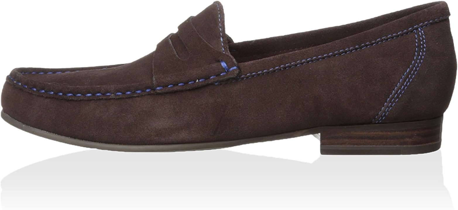 Donald J Pliner Men's Naper2 Penny Loafer, Espresso/Blue, 10.5 M US