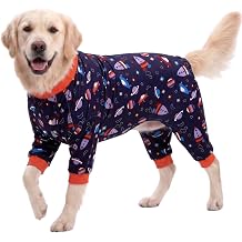LovinPet Pullover Pitbull Pajamas, Dog PJs, Spacecraft Navy Print, XL
