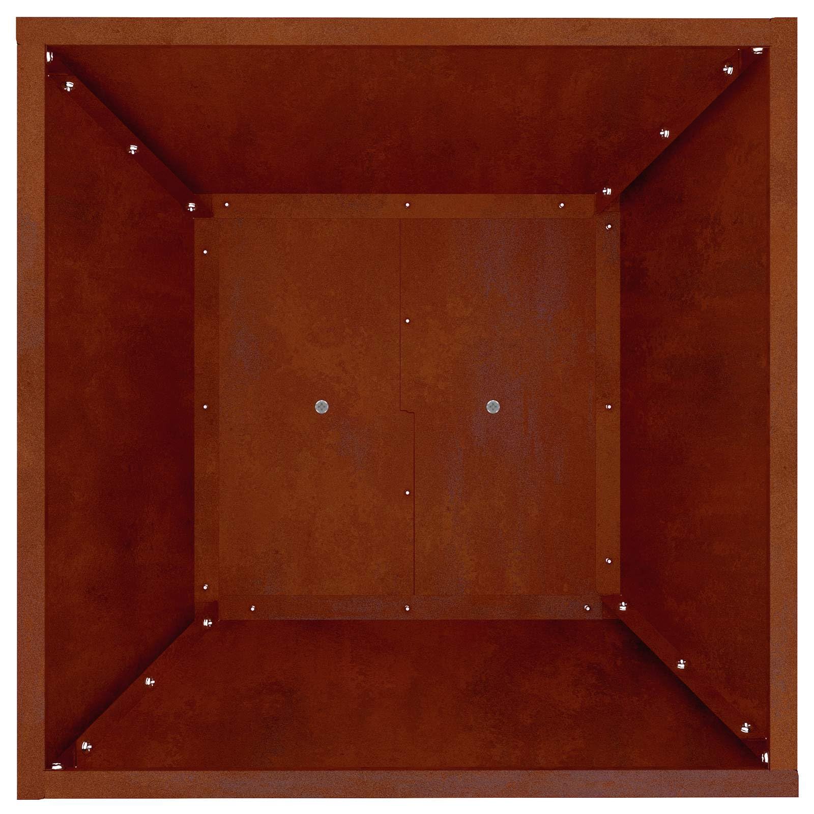 Donica słupowa Srebrny 40 x 40 x 100 cm nowoczesna donica ogrodowa na taras odporna na warunki atmosferyczne stylowy dodatek do roślin wysoki słupek metalowy
