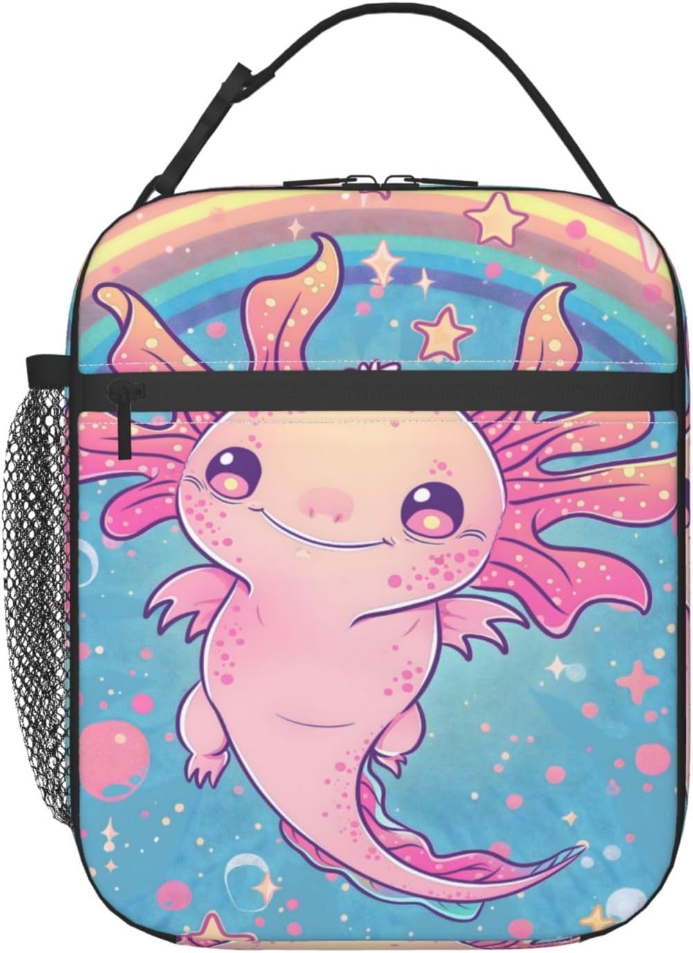Magical Axolotl Rainbow Lunch Box for Women Men, Insulated Lunch Box, Reusable Lunch Bag for Office, Work, Picnic, Travel