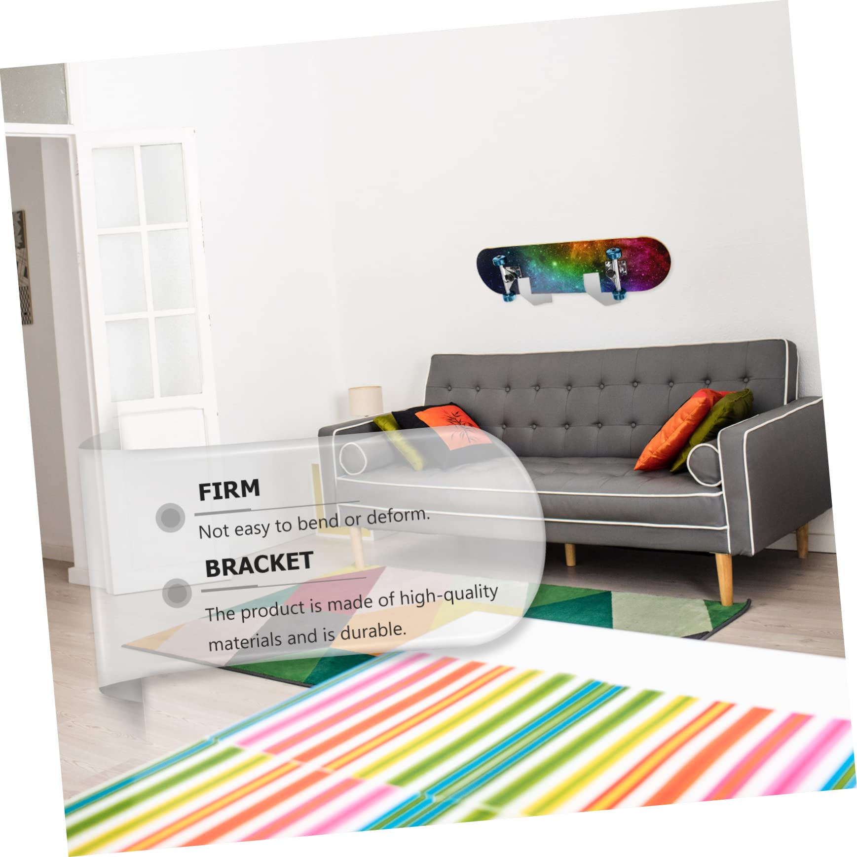 BRIGHTFUFU 1Pair Acrylic Skateboard Storage Mounted Display Stand for Skateboards Snowboards Durable Easy to Install for Home Garage Organization