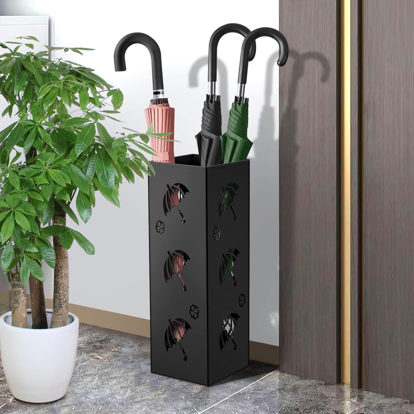 Generico Portaombrelli per Ingresso,Porta Ombrelli in Metallo con Secchio Cavo - Cestino per Ombrelli,per Ingresso Casa Giardino Interno Esterno