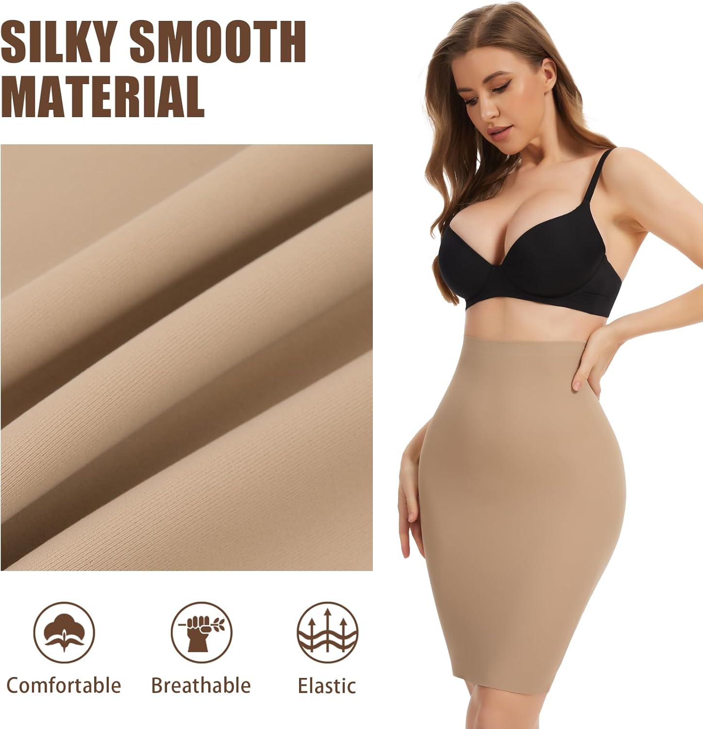 JOYSHAPER Shapewear Half Slip for Under Dress Tummy Control Skirt Slip Slimming Slip Body Shaper - Image 6
