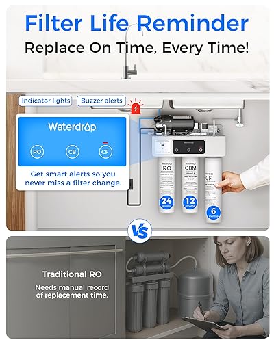Miniatura 8 de Waterdrop WD-T3-M - Filtro de agua de ósmosis inversa de remineralización, sistema de ósmosis inversa de 9 etapas, sistema de filtración de agua RO