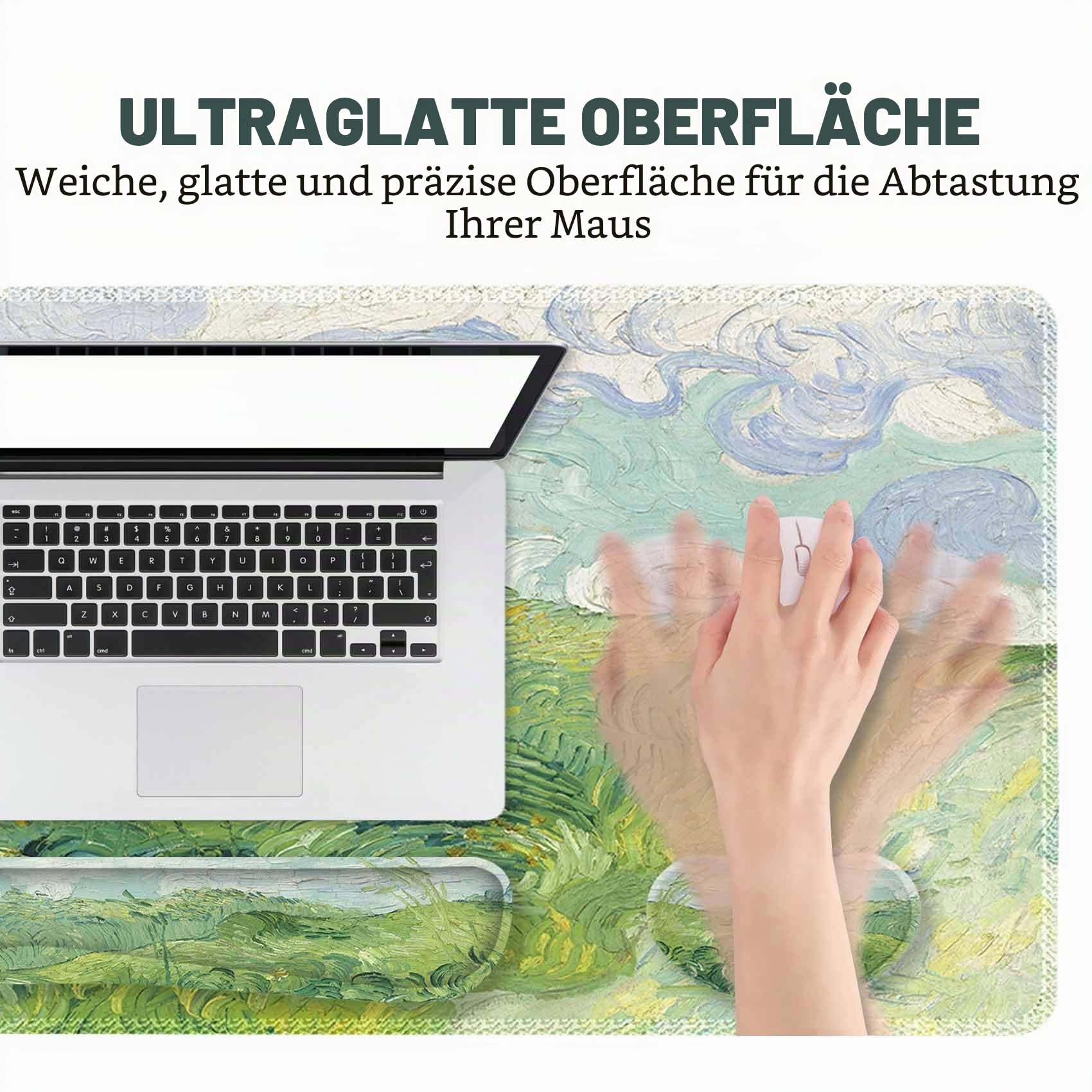 ToLuLu Erweitertes Gaming-Mauspad, Memory-Schaum, ergonomische Tastatur-Maus-Handgelenkauflage, große Schreibtischunterlage mit genähten Kanten, rutschfeste Unterseite, Mauspad für Heimbüro, Spiel und