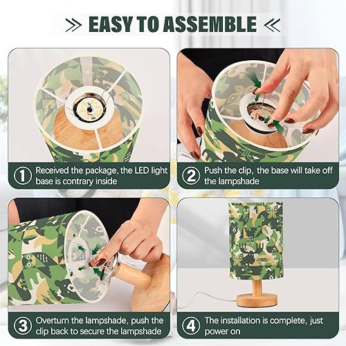 Miniatura 4 de Nightstand Lamps Desk Lights Modern Abstract Forests Animals Camouflage Table Lamp for Kids Bar