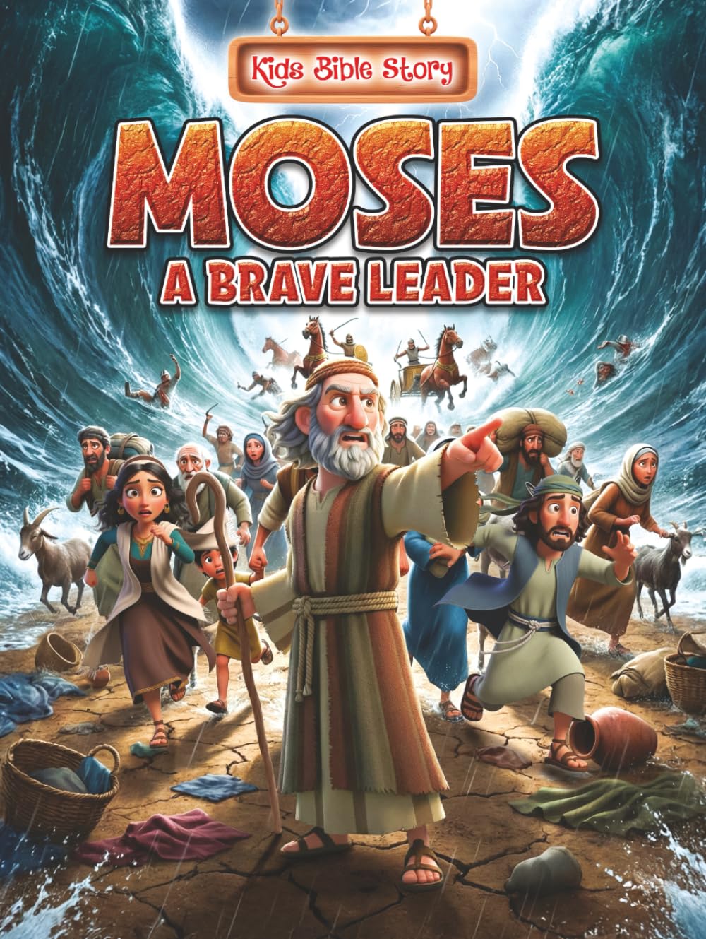 Kids Bible Story, MOSES A BRAVE LEADER: A MOVIE IN A BOOK: A cinematic, movie-like Bible storybook featuring 128 pages of beautiful 3D illustrations with consistent character designs.