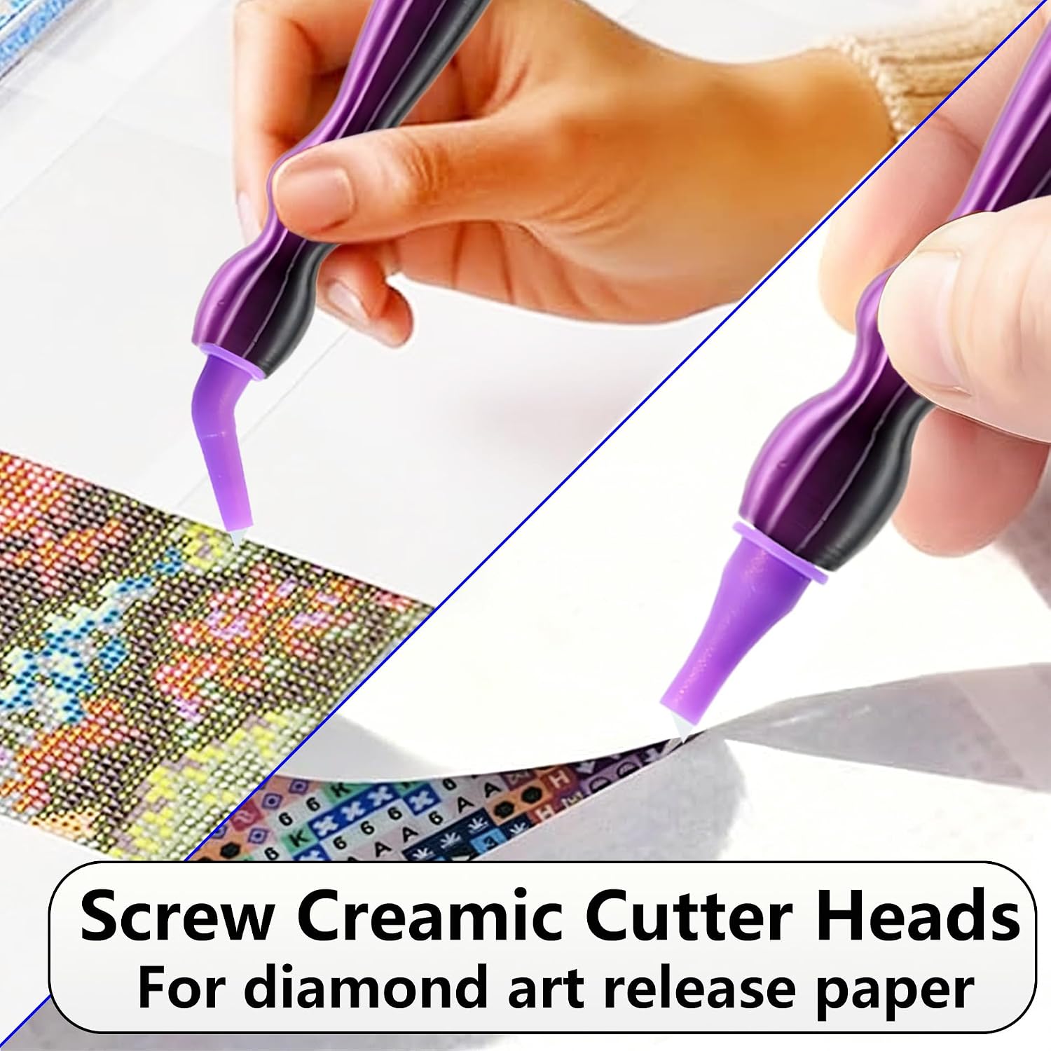 Electric Diamond Painting Pen with Light, Cordless Diamond Art Vacuum Pen no Wax Needed, Rechargeable Diamond Art Pen, Steel Screw Multi-placer, 3-Speed, Diamond Art Accessories with Cutter (Black)