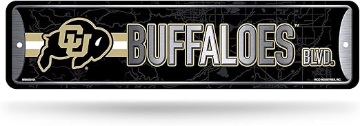 Rico Industries NCAA Metal Street Sign Metal Street Sign 4" x 15" Home Décor - Bedroom - Office - Man Cave