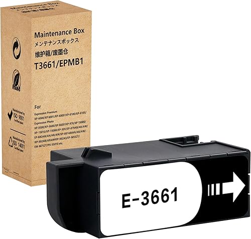 F-Ink T3661 - Caja de mantenimiento de tinta remanufacturada compatible con impresoras Expression Premium XP-6000, XP-6100, XP-8500, XP-8600,