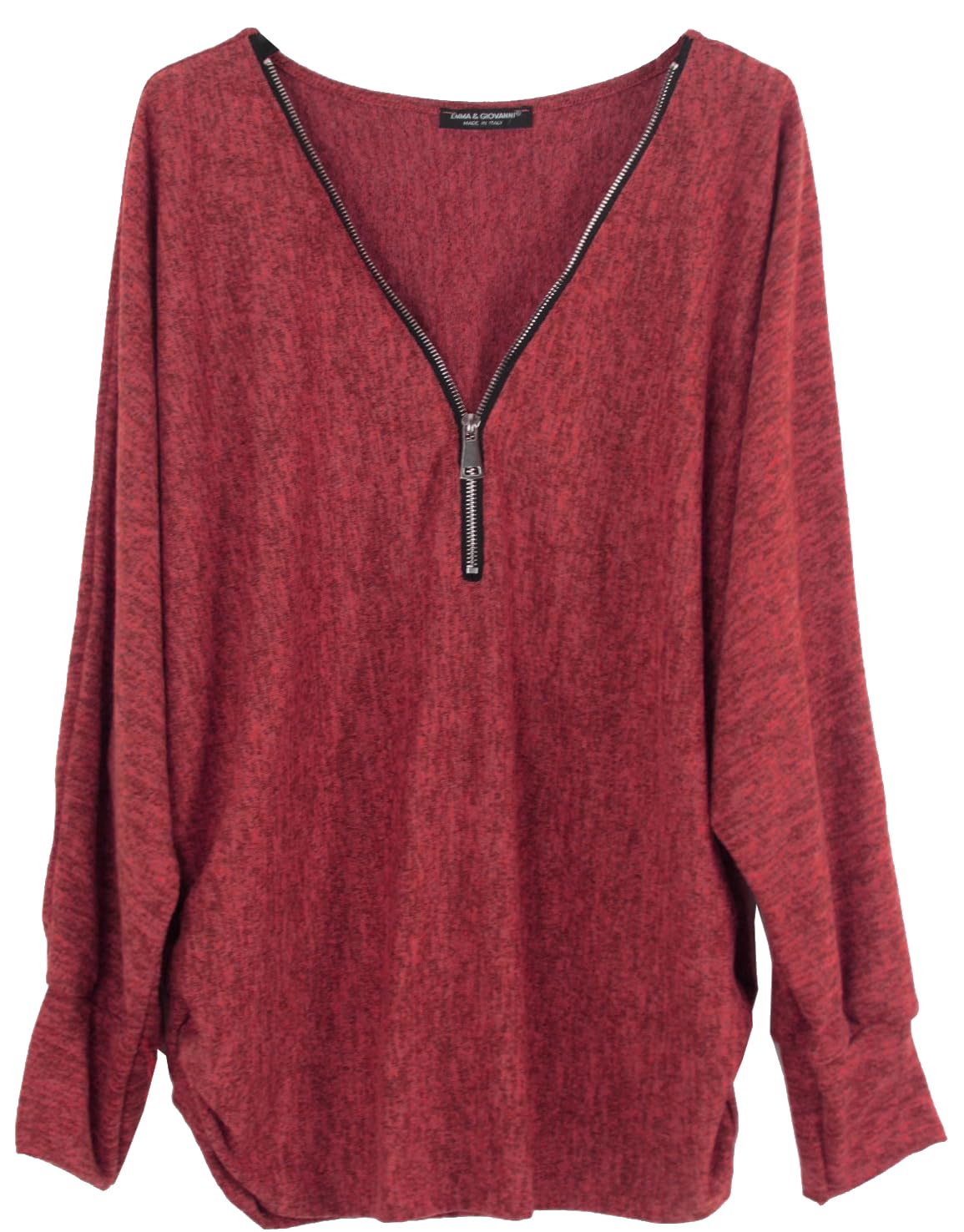 Emma & Giovanni - Damen - Langarmshirt - Pullover Zip - Top & Shirt