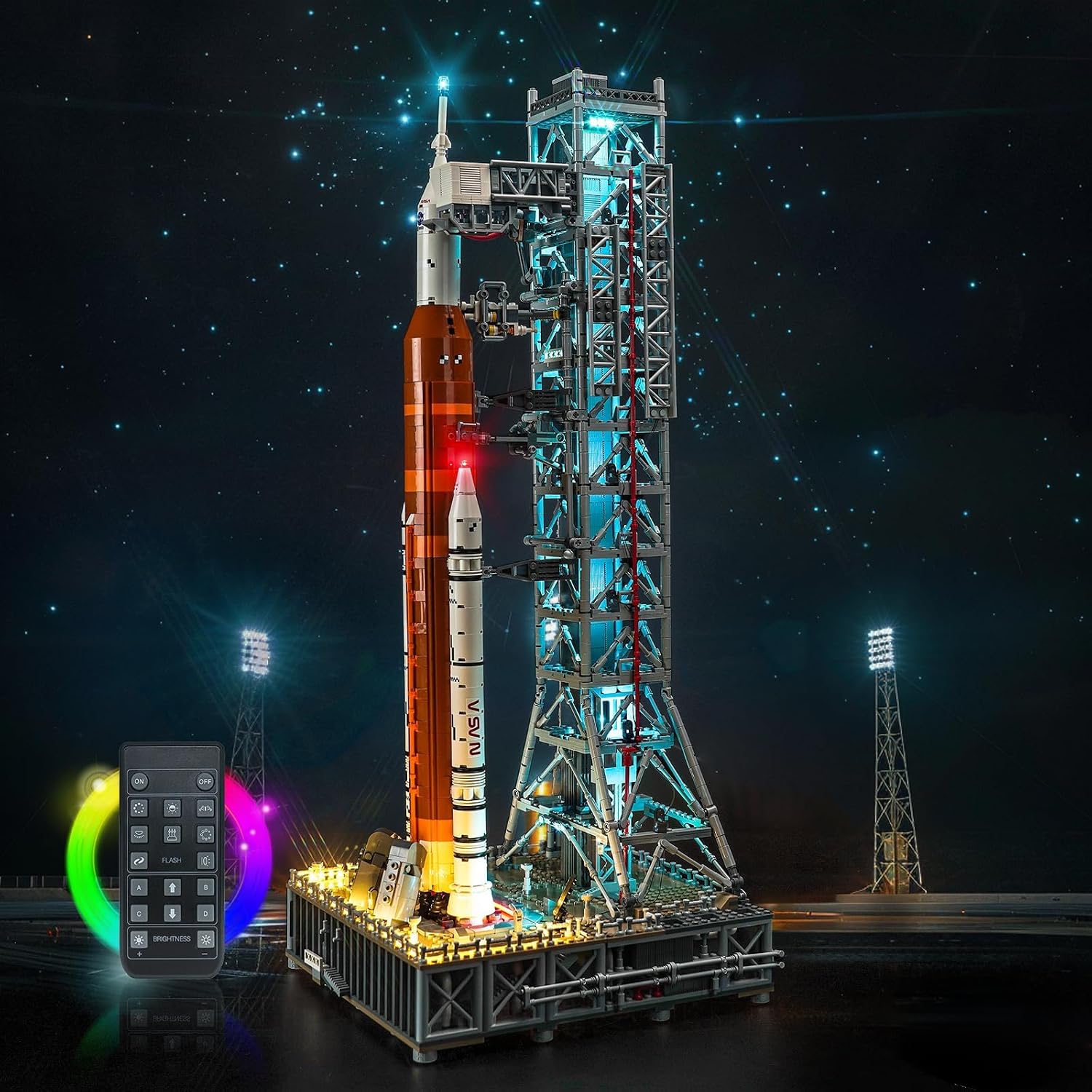 LocoLee LED Light Kit Compatible with Lego NASA Artemis Space Launch System 10341 (No Models Only Light) Creative Lighting Set Accessories Compatible with Lego 10341 Set (RC Version Light Kit)