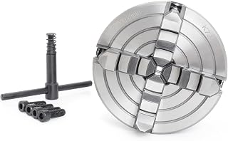 RATTMMOTOR 4-Jaw K72-125mm 4.92Inch Independent Manual Chuck | Reversible Jaw Metal Lathe Chuck 3000 r/min with Wrench for CNC Router Machine, Lathes Machine, Turning Machine