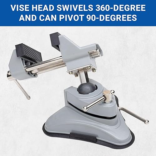 Miniatura 2 de Yost Tools Yost V-275 Portable Vacuum Base Vise, Pivots Multi-Angle, 2.75” Jaw Width, (1 Pack), Silver