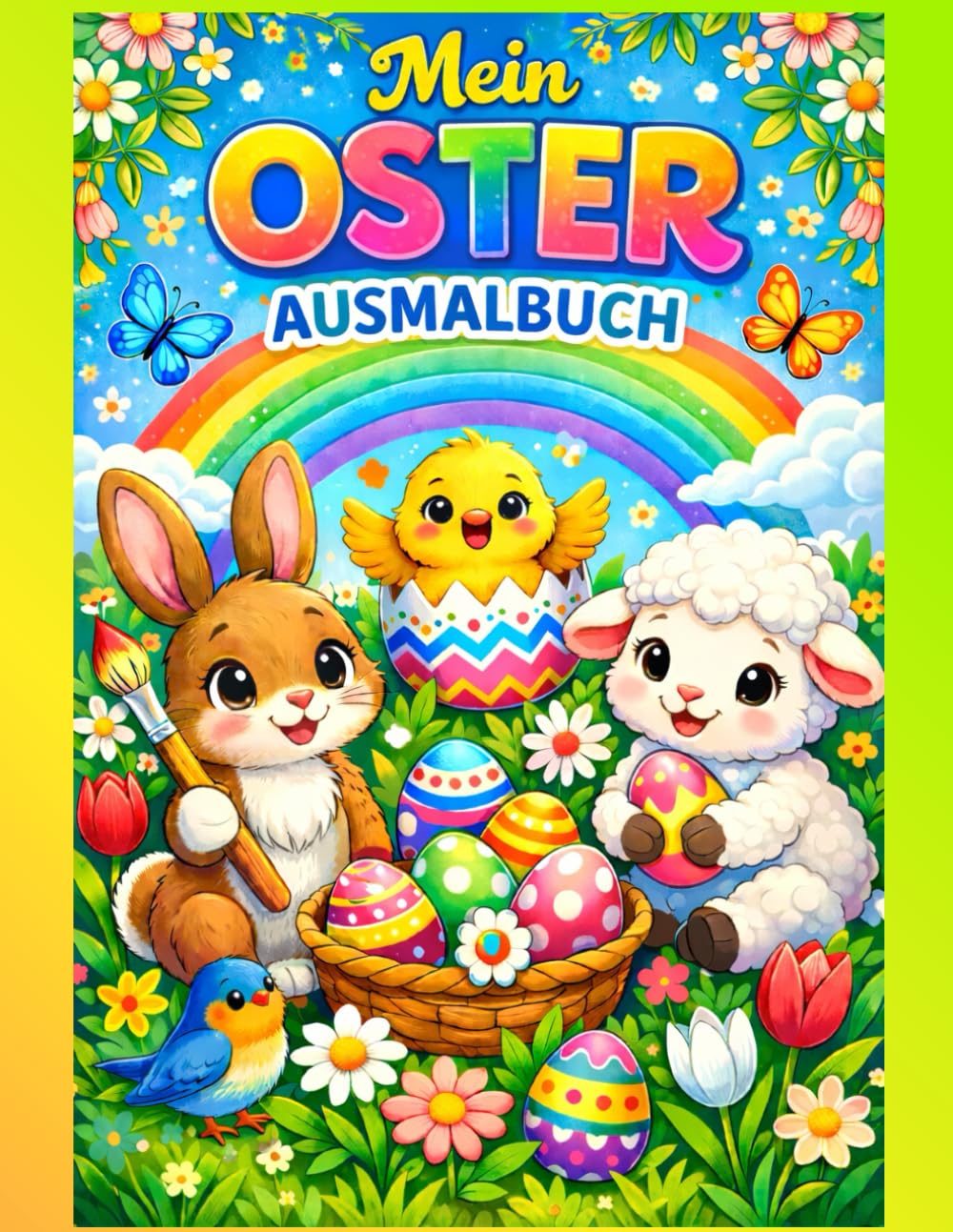 Mein OSTER Ausmalbuch: Oster Ausmalbuch für Kinder, mit 41 Seiten voller Osterhasen, Osterlämmer, Ostereier, Frühlingsblumen, Küken...Dieses ... bunter Bilder und süßer Frühlingsfreunde.