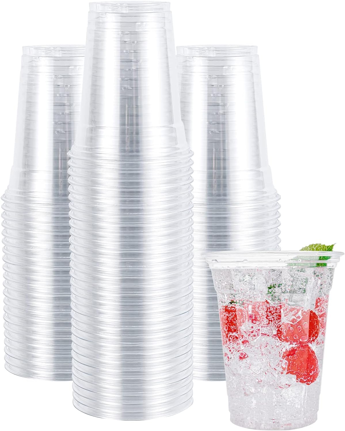 500 Vasos de Sidra 500 ML Reutilizables y Desechables - Plástico Duro Irrompible - Uso en Fiestas, Oficina o Camping - Ecológico sin BPA - Para Agua, Cocktail, Cubatas, Gin Tonic y Cerveza (500)