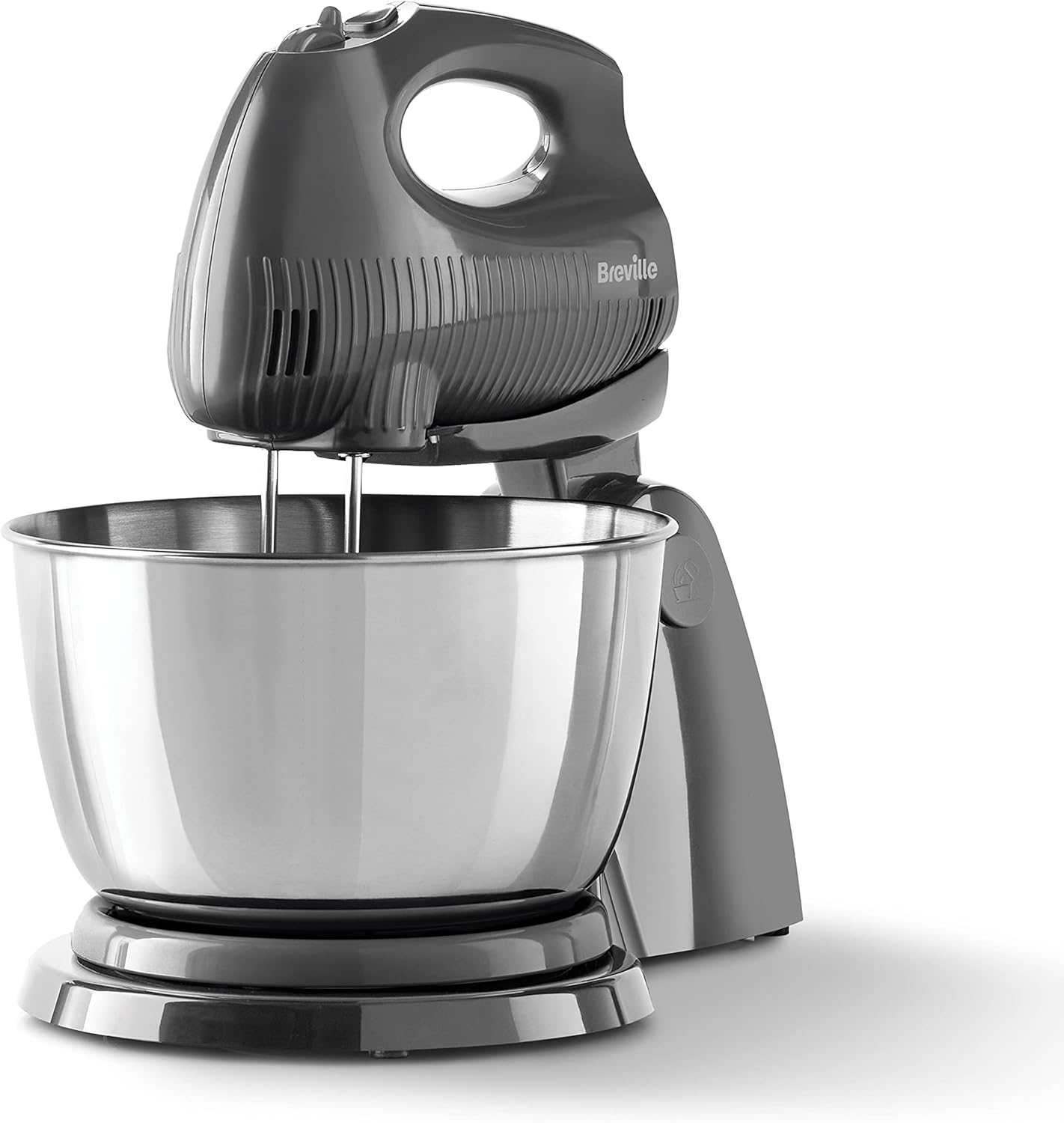 Breville Flow Electric Hand and Stand Mixer | 3.5L with Beaters & Dough Hooks | 250W | Grey