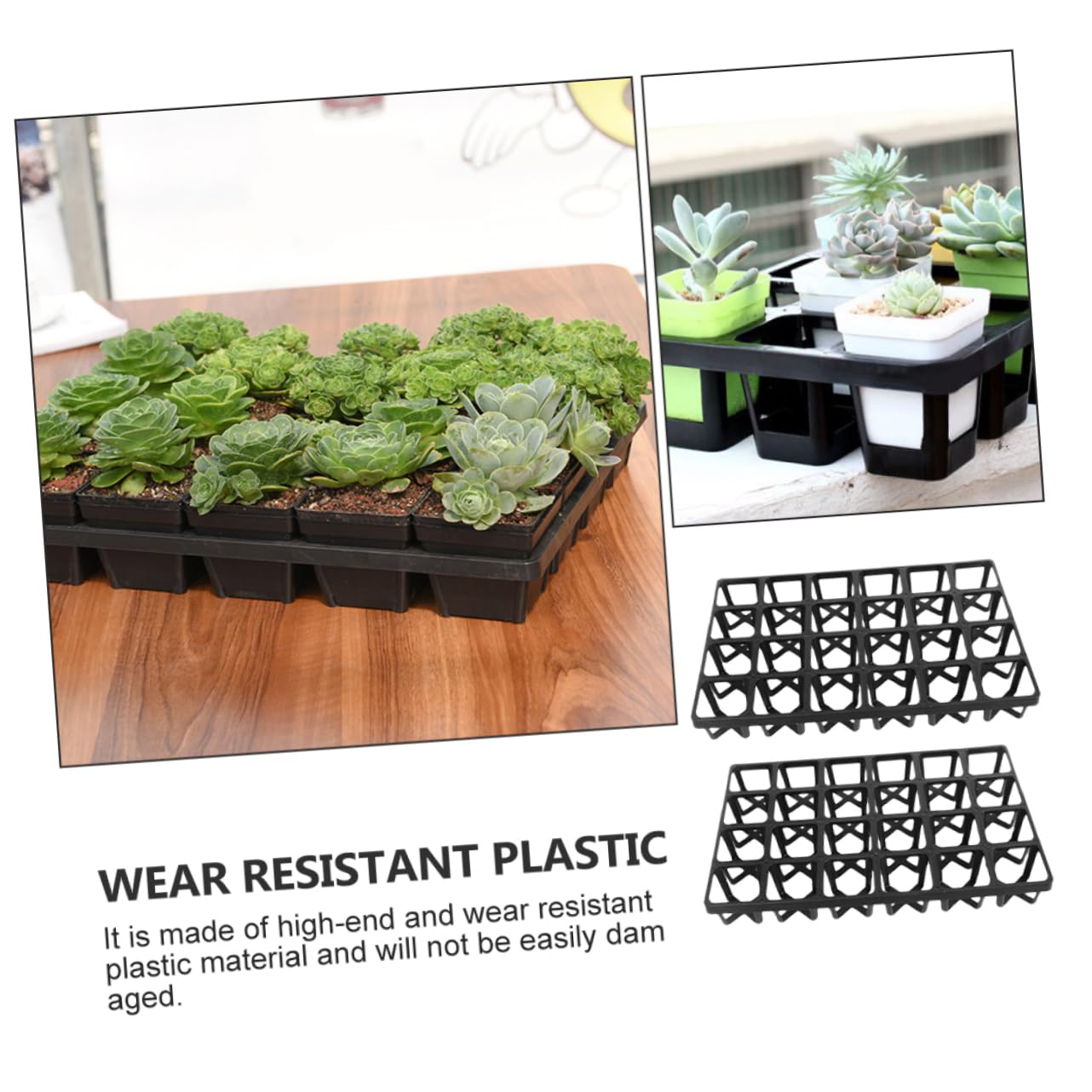 Vassoio di Germinazione Nero 24 Fori 7cm, Plastico, 2 Pezzi