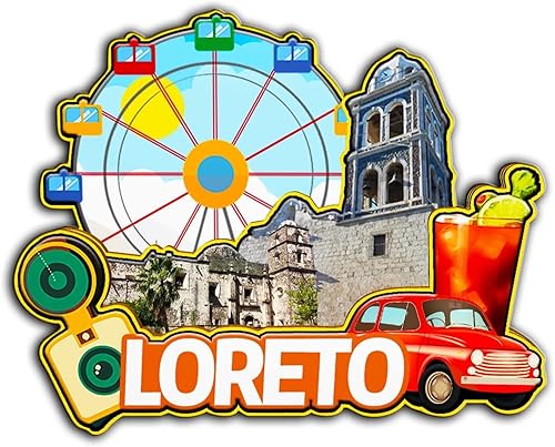Loreto México Imán de nevera con imán de madera 3D, monumentos coleccionables de viaje, decoración hecha a mano -2060