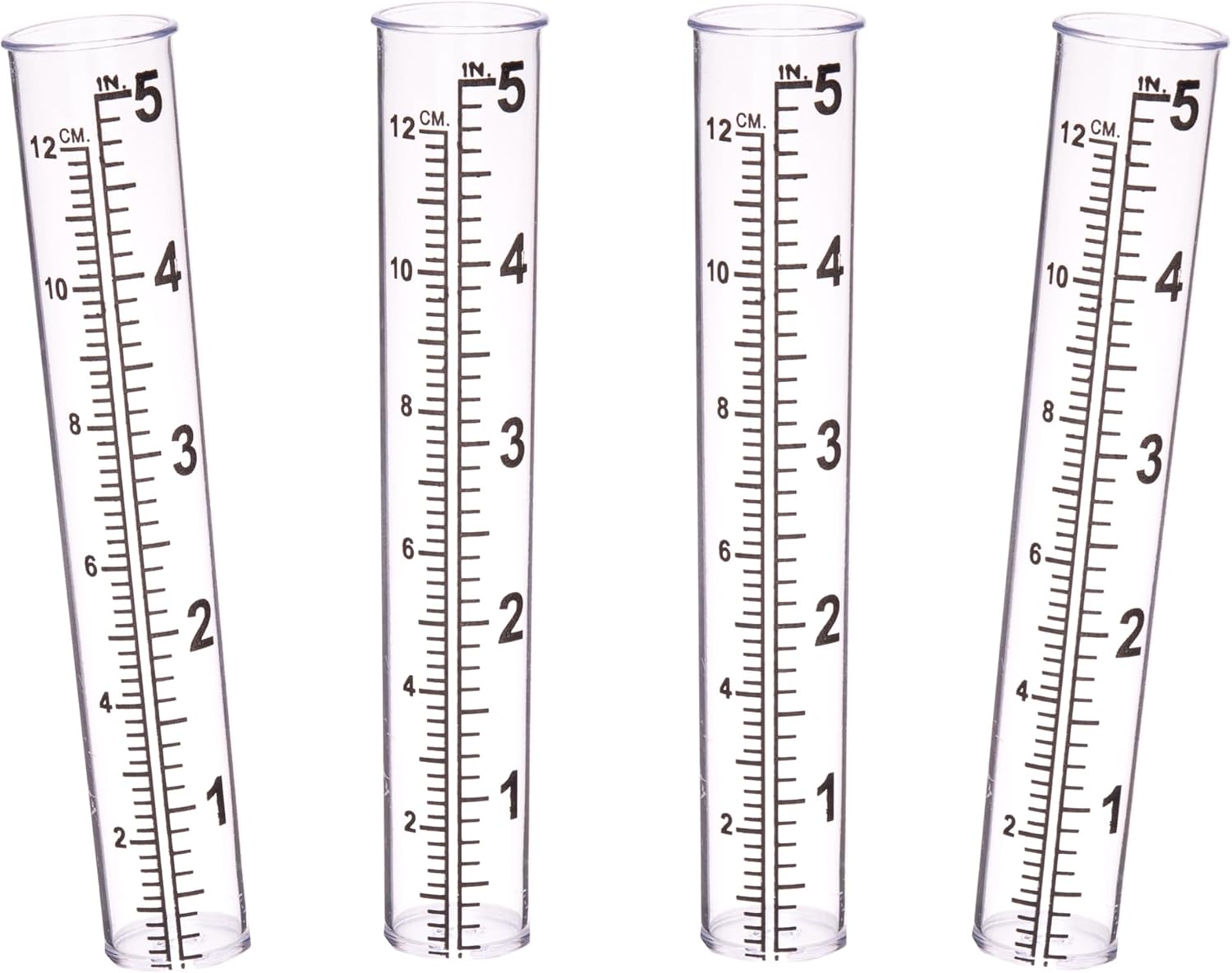 5" Plastic Rain Gauge Replacement Tube for Outdoor Garden Yard Home (Set of 2)