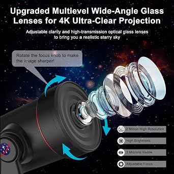 Astarama Galaxy Star Projecto,4K HD Planetarium Projector with 10 Film Discs,8 Color Night Light,Timer. Space Ceiling Nebula Skylight Home Theater Living Room Decor for Kid Adult Gift [Energy Class E]