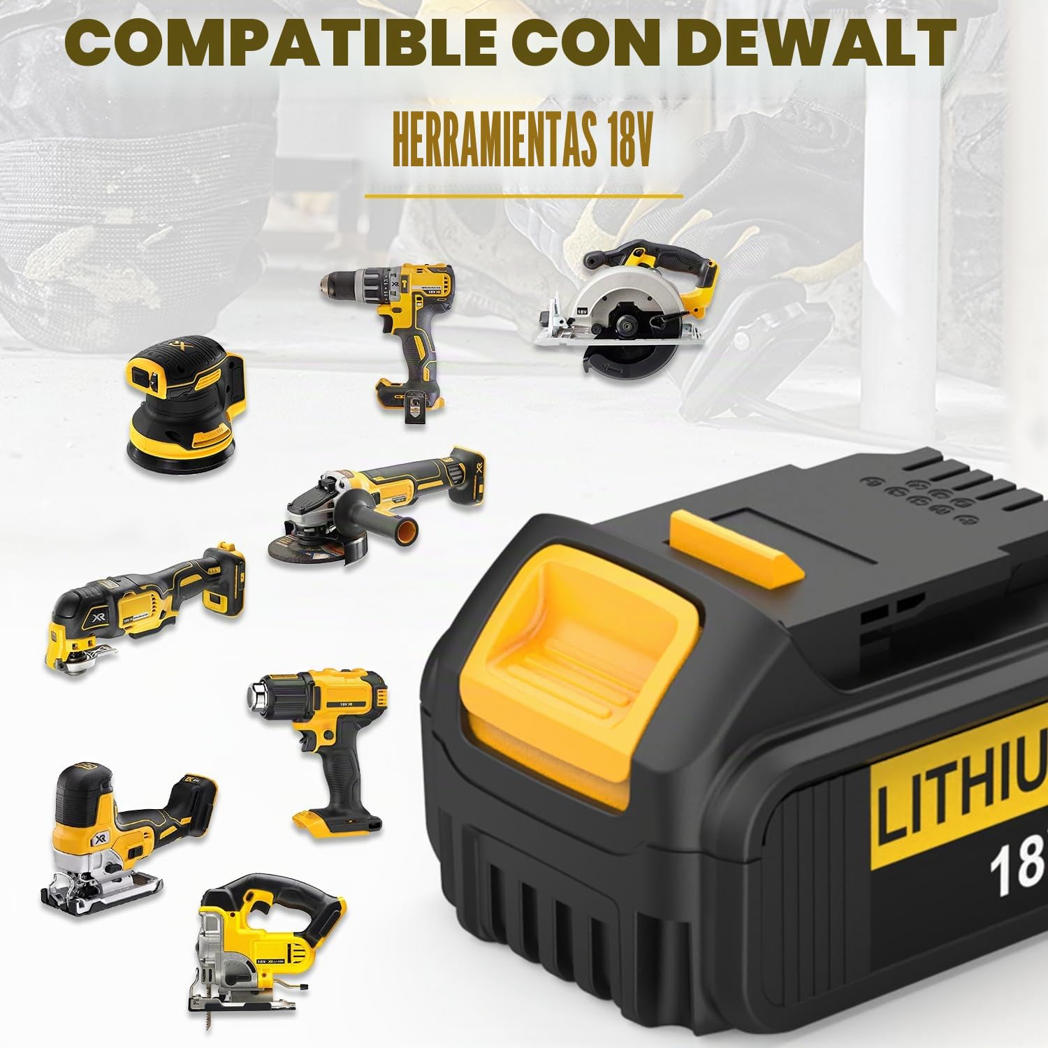 Energup 2Pcs 18V 5.0Ah Baterías de Repuesto para Dewalt 18V Batería DCB181 DCB182 DCB184 DCB201 DCB205 DCB200