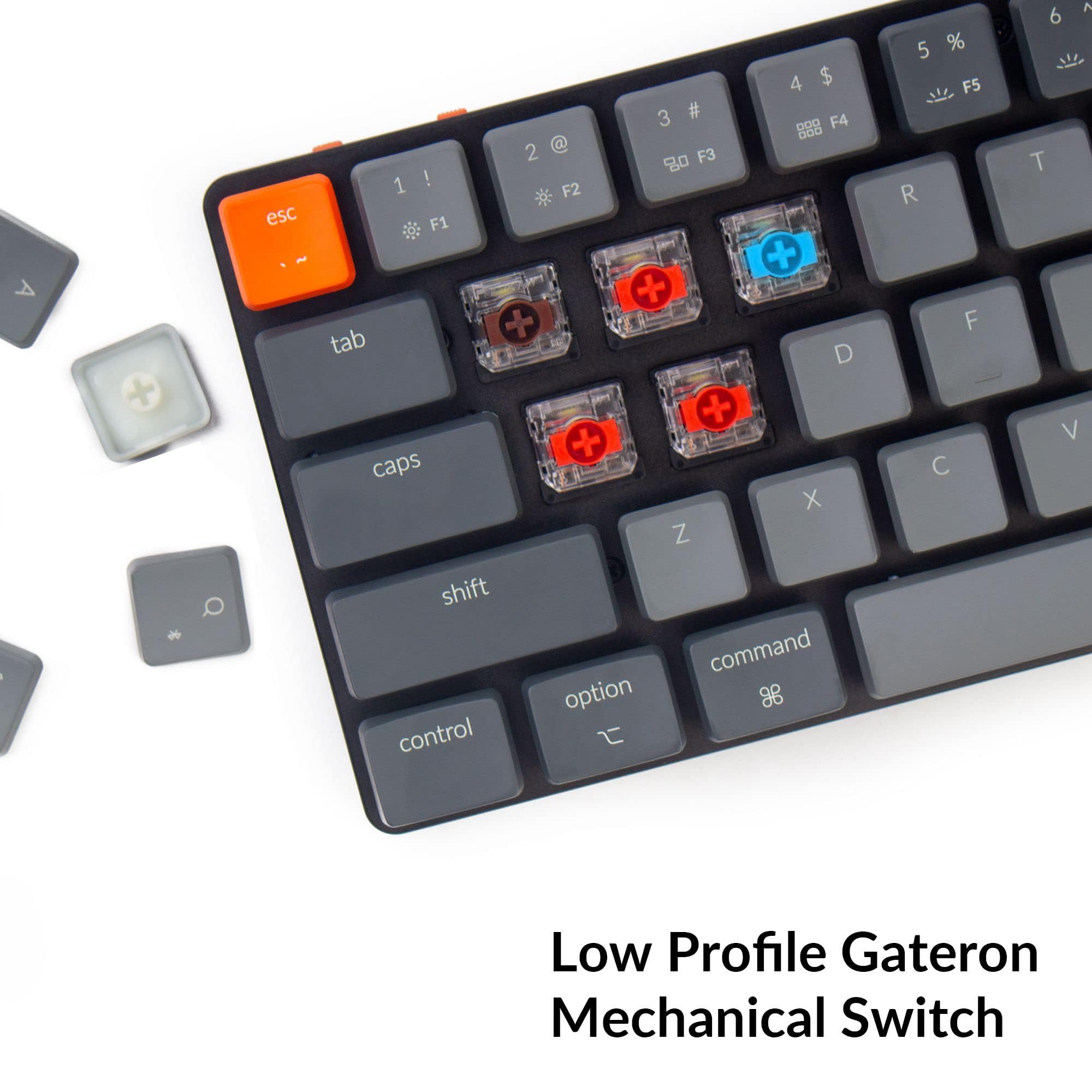 Keychron K7 Max QMK/VIA Tastiera Meccanica Wireless Ultra-Slim, 2,4 GHz/Bluetooth/USB 3-Mode, Layout 65%, LED Bianco, Switch Red, Tastiera da Gioco Programmabile per Mac Windows
