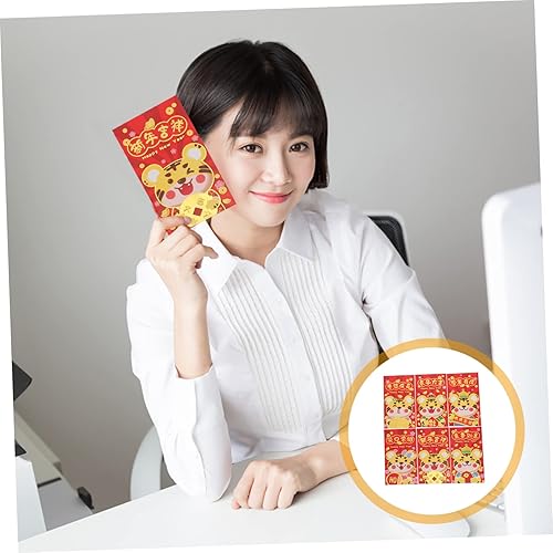 Miniatura 5 de BESTOYARD 108 Pcs Year of The Tiger Cartoon Red Envelope Lucky Money Pockets Red Pocket Folders Tuba Gifts Small Envelopes 3x5 Gift Card Envelope