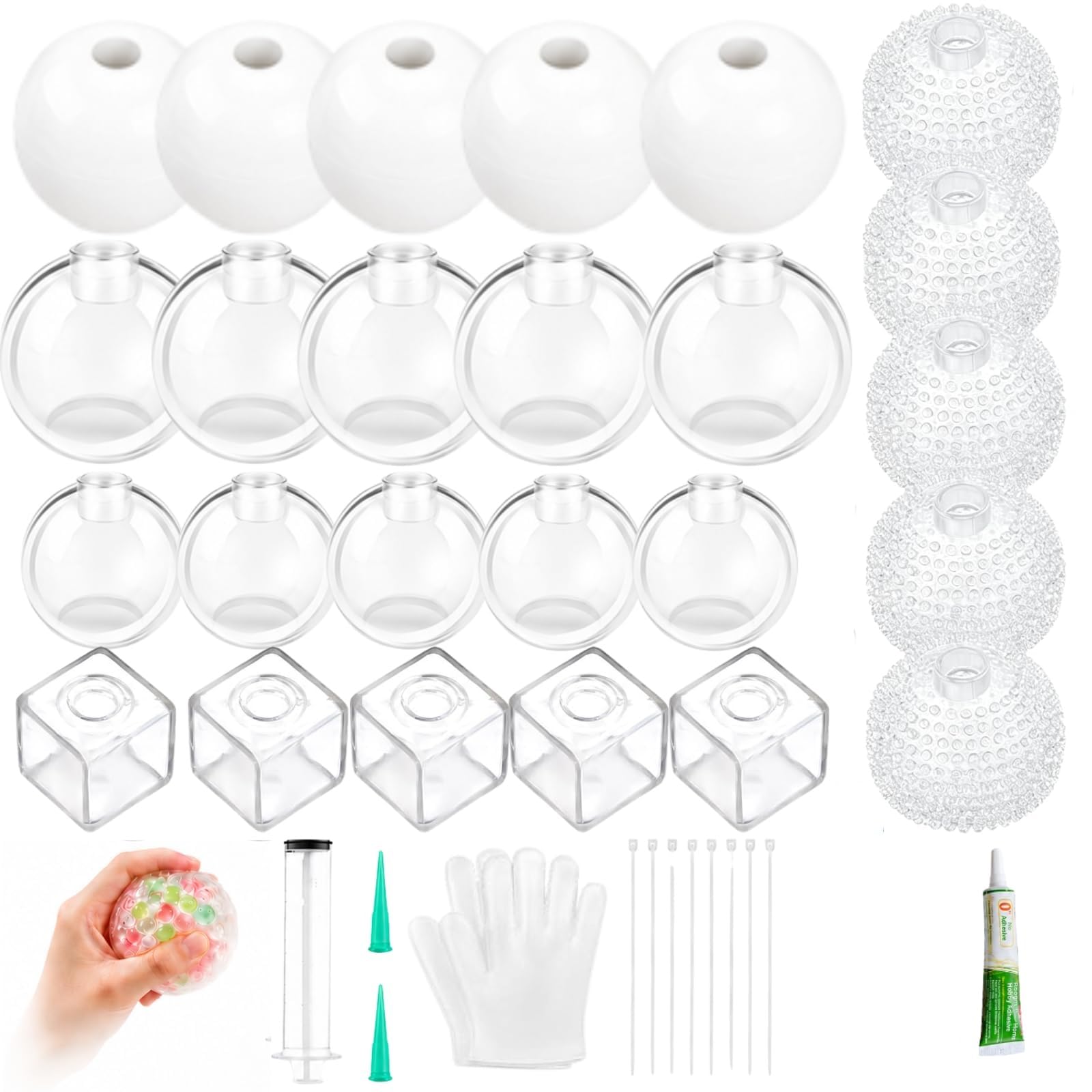 6PCS Squishy Making Kit, DIY Stress Ball Making Set Empty Squishy Skins (20PCS-C)