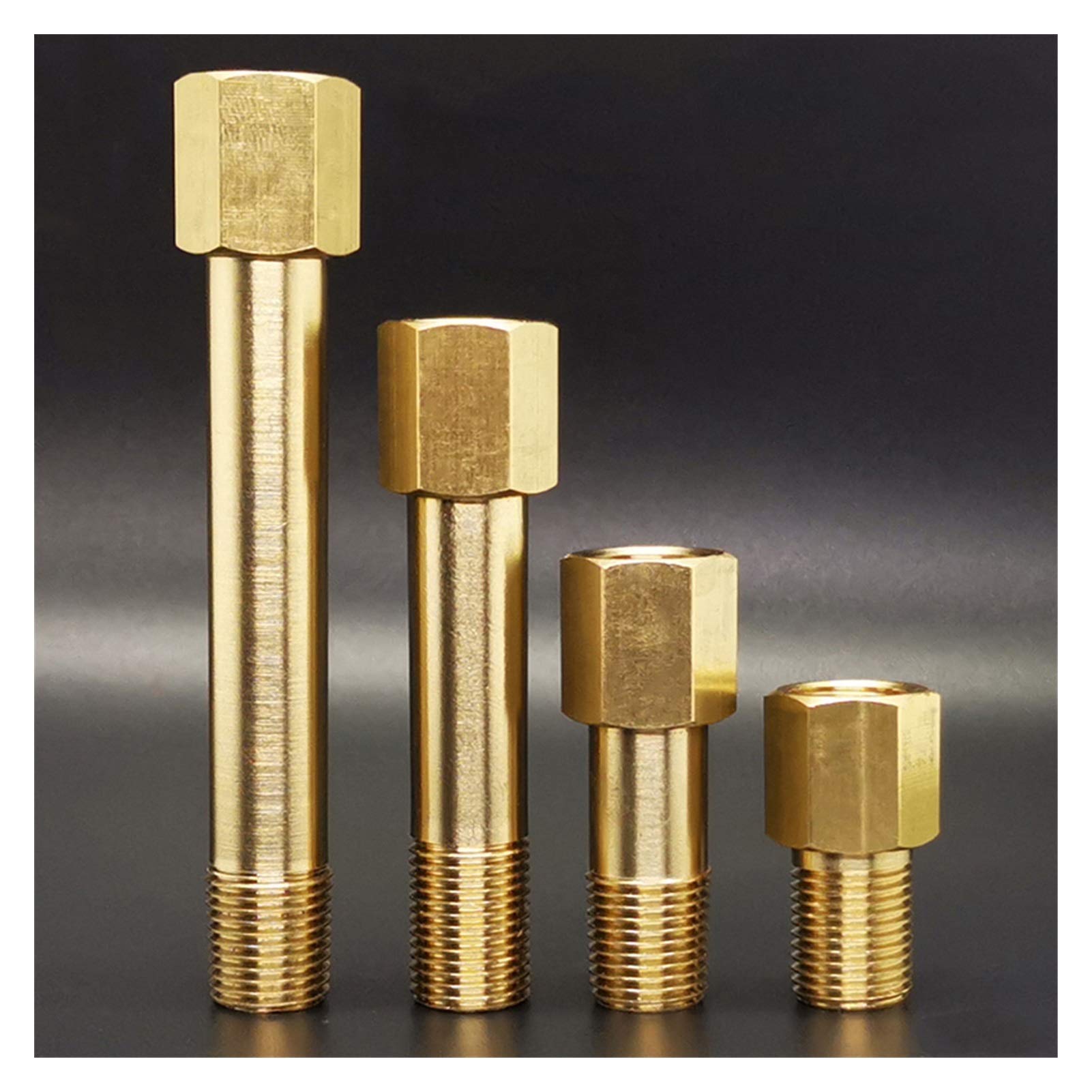 Schlauchverbinder Gartenschlauch-Anschlusszubehör 1/8" 1/4" 3/8" BSP weiblich zu männlich x 35/50/75/100 250 mm Messing-Kupplungsverbinder Anschluss Wasser Gas Öl