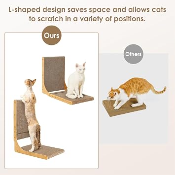 EHEYCIGA 2-Pack Cat Scratcher, 25.6 Vertical Indoor Cardboard Scratch Pad